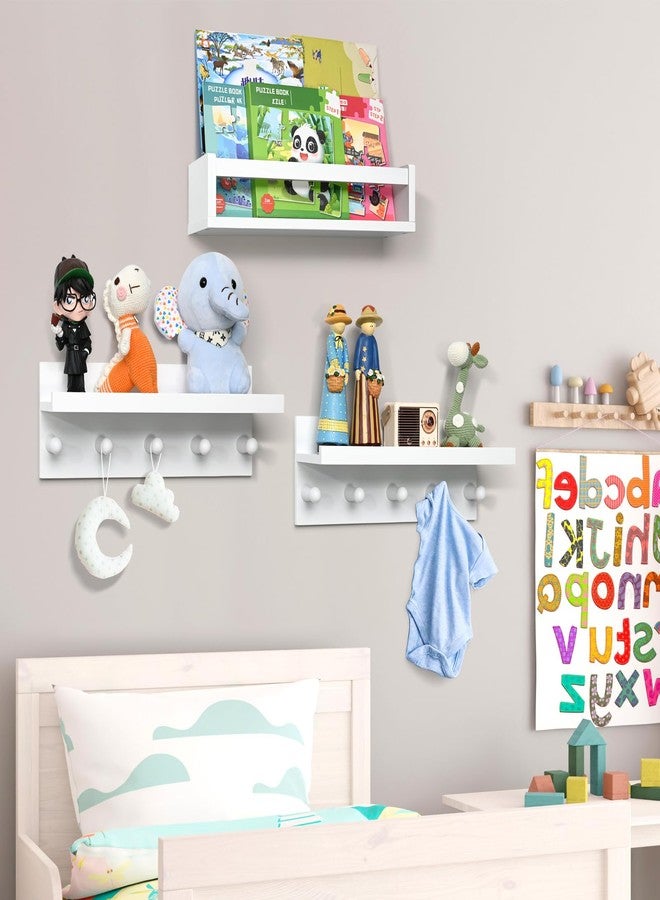 أولييرو مجموعة أولييرو من 4 أرفف كتب عائمة للجدار، رف كتب طبيعي لغرفة الأطفال، رف كتب معلق من خشب البامبو مناسب للأطفال الرضع والمراهقين من الجنسين، أرفف مثبتة على الحائط لتزيين غرفة النوم والحمام - Image 2