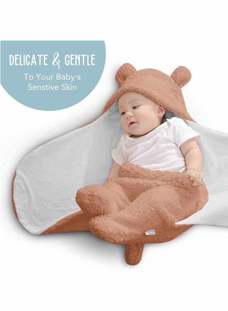 Baby Swaddle Blanket, SYOSI Ultra-Soft Plush Essential for Infants 0-6 Months, Receiving Swaddling Wrap, Ideal Newborn Registry and Toddler Boy Accessories, Perfect Baby Girl Shower Gift (Brown)  - Image 2