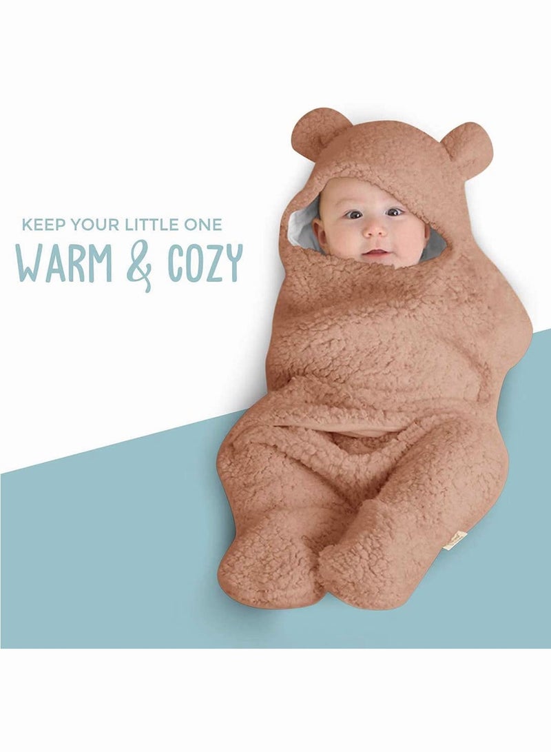 Baby Swaddle Blanket, SYOSI Ultra-Soft Plush Essential for Infants 0-6 Months, Receiving Swaddling Wrap, Ideal Newborn Registry and Toddler Boy Accessories, Perfect Baby Girl Shower Gift (Brown)  - Image 4
