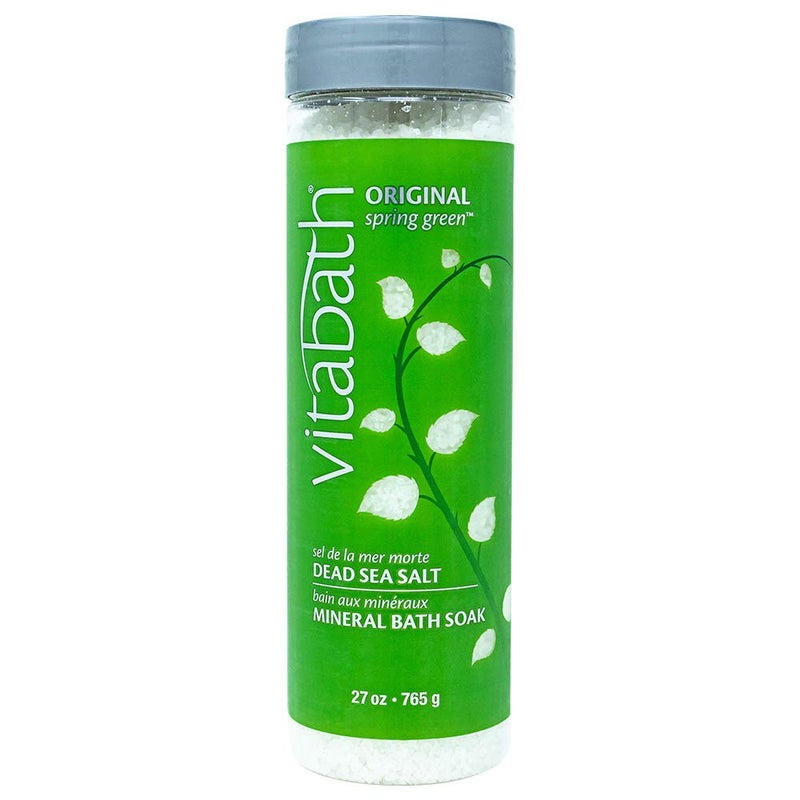 Vitabath Original Spring Green Mineral Bath Soak Reviving Muscle Recovery Soreness Tension Relaxing Dead Sea Salts  Skin Nourishing Botanical Oils for Women  Men  CrueltyFree  27 oz