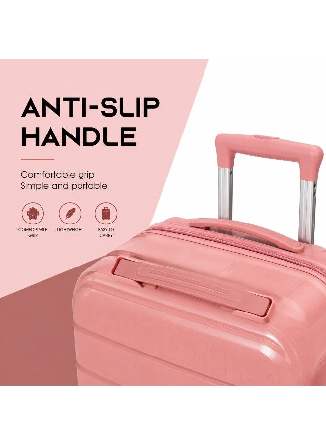 2 Piece Hard Shell Travel Luggage Set 20 & 14 Inch Trolley Suitcases with Spinner Wheels, Secure Lock, Compact Storage for Travel and Daily Use - Image 3