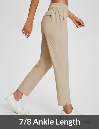 baleaf Womens Khaki Work Pants Lightweight Dressy Golf Pants Stretch with Pockets Petite Travel Ankle Business Casual L - Image 4