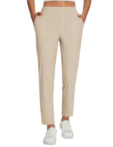 baleaf Womens Khaki Work Pants Lightweight Dressy Golf Pants Stretch with Pockets Petite Travel Ankle Business Casual L - Image 1