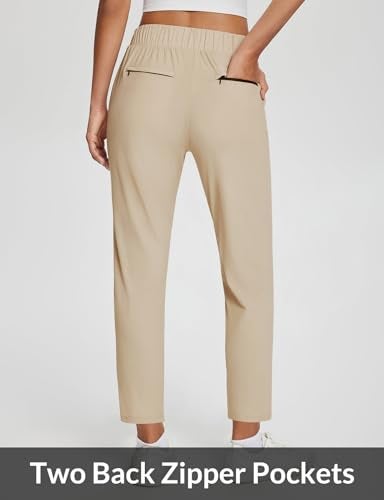 baleaf Womens Khaki Work Pants Lightweight Dressy Golf Pants Stretch with Pockets Petite Travel Ankle Business Casual L - Image 5