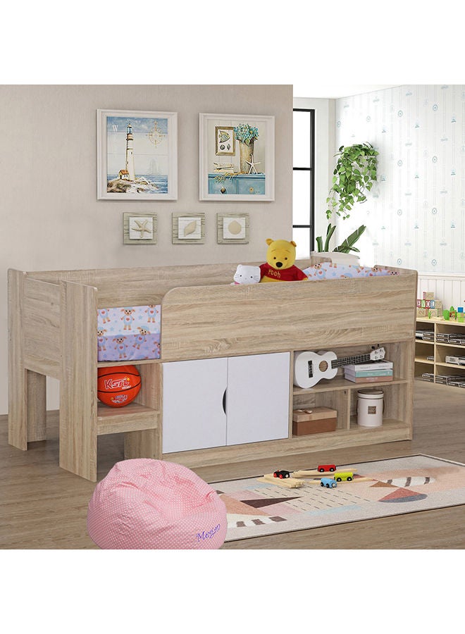 Home Box Kulltorp Cabin Bed With 2 Doors And Shelves 195x93x97.3 cm, Mattress Size - 90x190cm  - Image 1