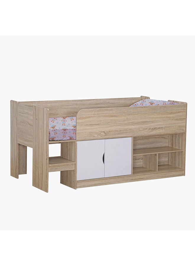 Home Box Kulltorp Cabin Bed With 2 Doors And Shelves 195x93x97.3 cm, Mattress Size - 90x190cm  - Image 2