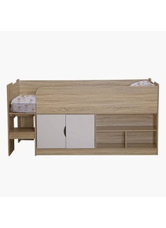 Home Box Kulltorp Cabin Bed With 2 Doors And Shelves 195x93x97.3 cm, Mattress Size - 90x190cm  - Image 4