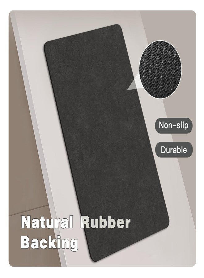 TYUU Black Bath Mat, Bathroom Rugs Non Slip Washable Thin Absorbent Quick Dry Bath Mat Fits Under Door Bathroom Floor Mat Perfect for Bath, Shower, or Sink 16"x24" Black - Image 4