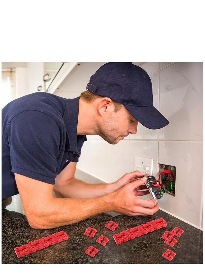 36 قطعة فواصل مآخذ كهربائية، فواصل حمراء لصندوق الكهرباء، فواصل لتبديل الفتحة، فواصل لمآخذ كهربائية أو لإصلاح الفتحات السائبة، مصنوعة من البلاستيك - Image 5