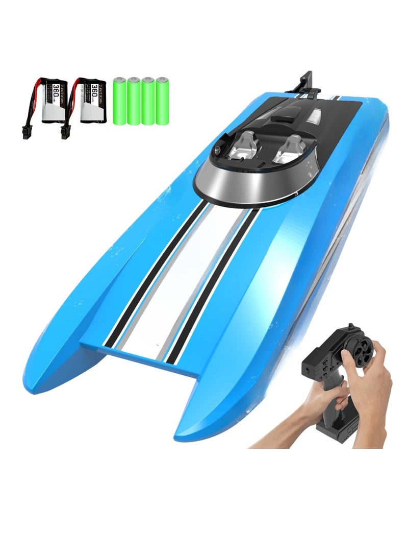 VOLANTEXRC Remote Control Boat, Rechargeable High Speed RC Boat, Lightweight And Portable Kids Toy Boat, Safe And Durable Yacht Toy With Reverse Function, (1pc, Blue) - Image 1