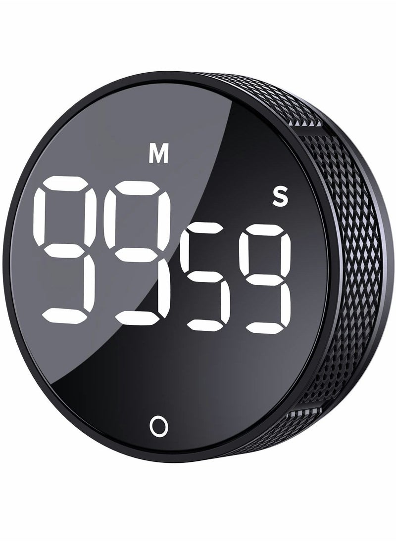 SYOSI - Digital Kitchen Timers, Visual timers Large LED Display Magnetic Countdown Countup Timer for Classroom Cooking Fitness Baking Studying Teaching, Easy Kids and Seniors （Black） - Image 1