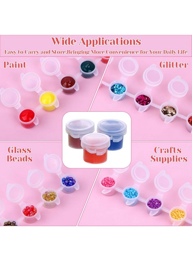 Caffox 240 Pieces Empty Paint Pot, 40 Strips Acrylic Mini Paint Container Strip Storage with Lid for Classrooms School Art and Crafts Paint 3ml/ 0.1oz - Image 2
