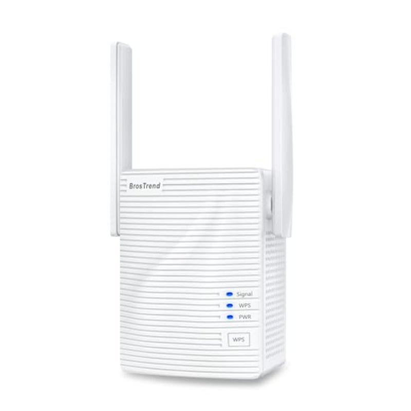 WiFi Extender AC1200 for home use, ABS plastic, white, dual-band 5GHz/2.4GHz up to 1200Mbps, wall plug design, WPS easy setup, coverage up to 1600 sq.ft. - Image 1