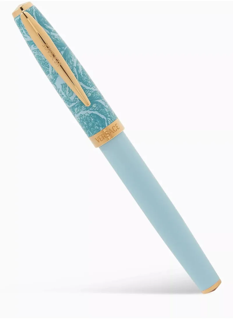 فيرزاتشي Versace Roller Pen Barocco Light Blue Pattern With Gold Details