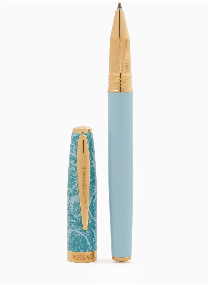 فيرزاتشي Versace Roller Pen Barocco Light Blue Pattern With Gold Details