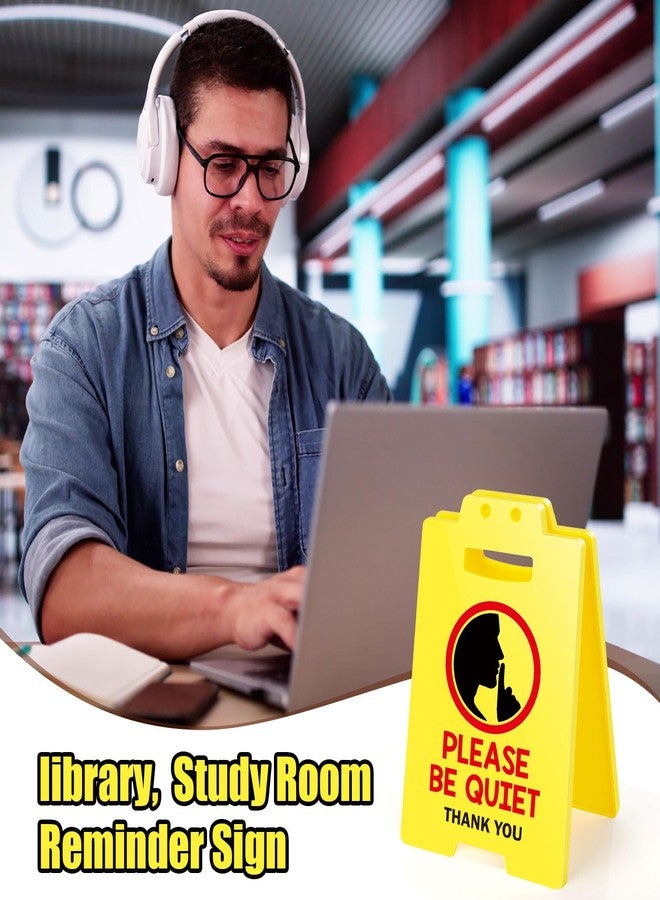 MBL Office Be Quiet Sign - PLEASE BE QUIET, Funny Desk Warning Caution Reminder Sign Cubicle Meeting Conference Room library Decor for Coworker Teammate Employee Boss White Elephant Under 10 Dollar - Image 4