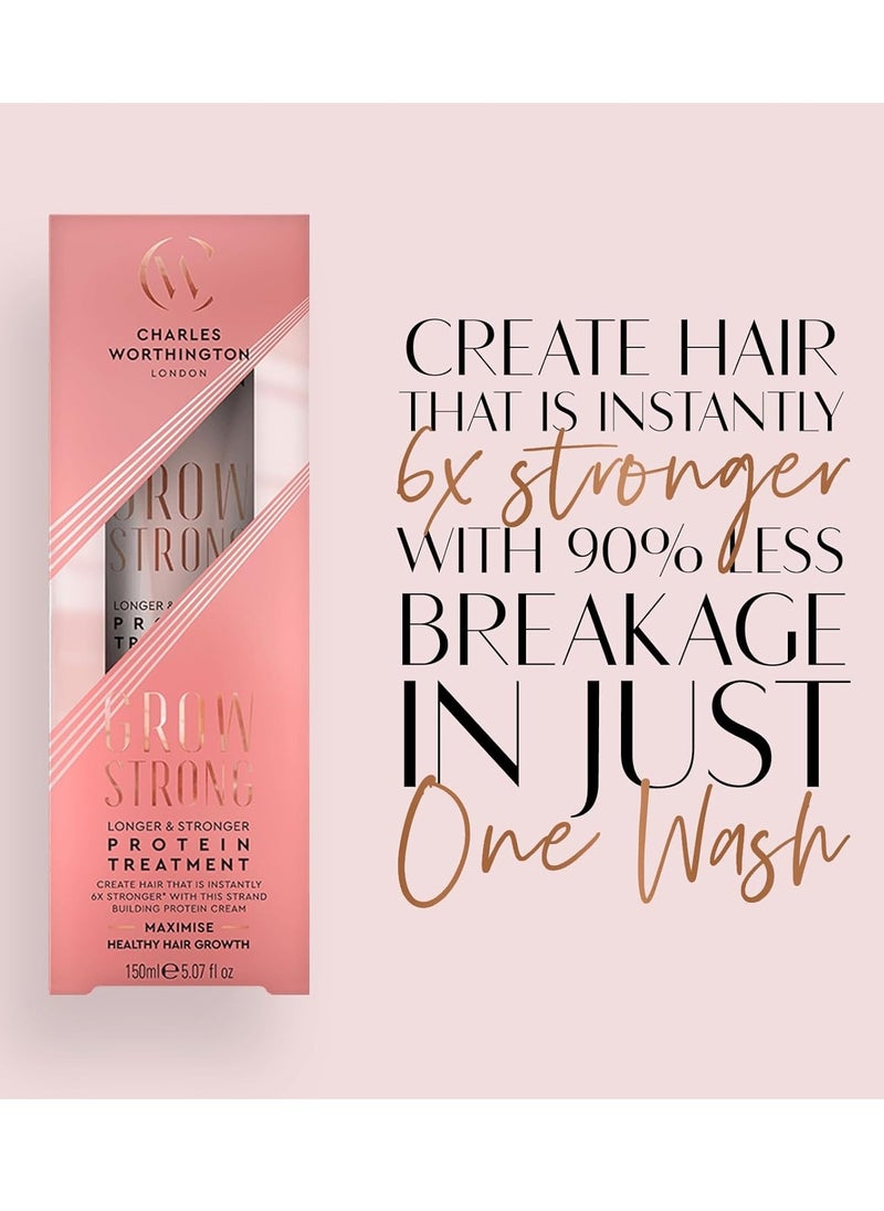 CHARLES WORTHINGTON Grow Strong Longer and Stronger Protein Treatment Hair Growth Serum for Fine Hair Hair Repair Products for Women and Men Salon Hair Repair 150 ml  - Image 3