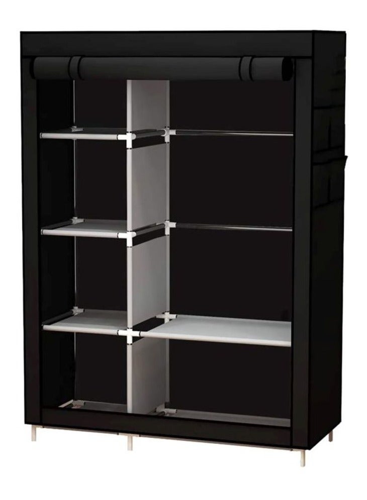 MTL Portable Wardrobe Clothes Storage Organizer Fabric For Clothing Black - Image 3