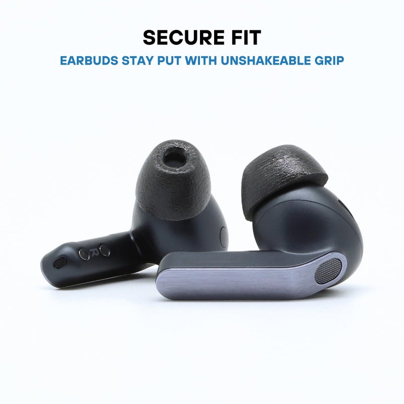 Comply TrueGrip | Premium Memory Foam Replacement Earbud Tips for Samsung Galaxy Buds4 Pro & Buds3 Pro | Long-Lasting Comfort, Secure Fit, Noise Isolation | Black (S/M/L) (3 Pairs) - Image 4