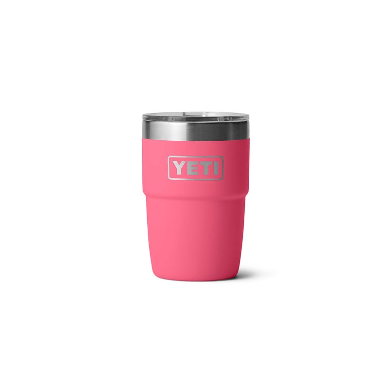 YETI Rambler 8 oz Insulated Coffee Mug with Lid - Stackable Double-Wall Vacuum Insulated Cup - DuraSip Ceramic Lining - Barista-Friendly Design - Stainless Steel - Dishwasher Safe  Tropical Pink - Image 1