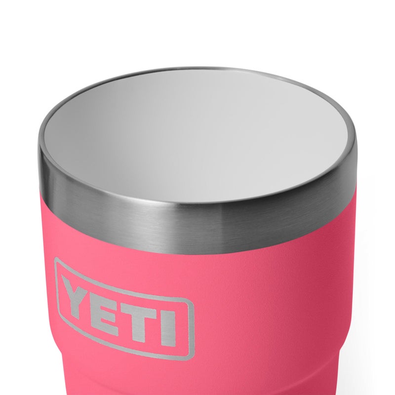 YETI Rambler 8 oz Insulated Coffee Mug with Lid - Stackable Double-Wall Vacuum Insulated Cup - DuraSip Ceramic Lining - Barista-Friendly Design - Stainless Steel - Dishwasher Safe  Tropical Pink - Image 5