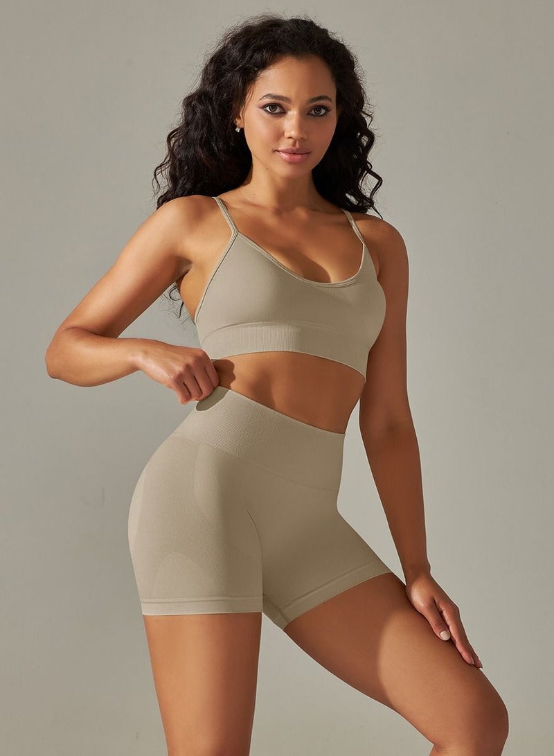 Loquat Yoga Tight Fitting Stretch Soft Sets Grey - Image 1