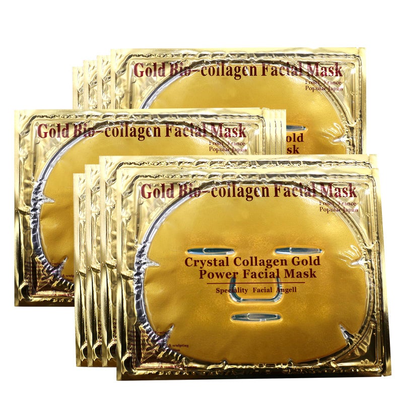 Adofect 12PC 24K Gold Gel Facial Masks Collagen Crystal Sheet Patch For Anti Aging Puffiness Anti Wrinkle Moisturizing Deep Tissue Rejuvenation and Hydrates Skin