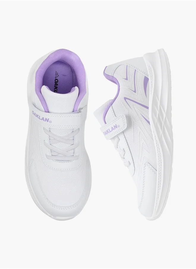 Oaklan by Shoexpress Girls Panelled Sports Shoes with Hook and Loop Closure