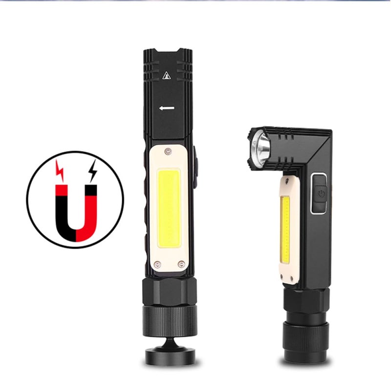 ضوء عمل قابل للطي وشحن عبر USB قابل للتعديل بزاوية 90 درجة مع حزام للرأس للإضاءة في حالات الطوارئ الخارجية - Image 5