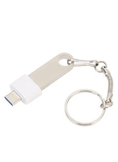 Thoraya usb2.0 + tpye-C mobile phone computer dual-use USB flash drive with keychain USB2.0 flash memory stick high speed flash drive flash drive thumb drive 128GB silver  - Image 5