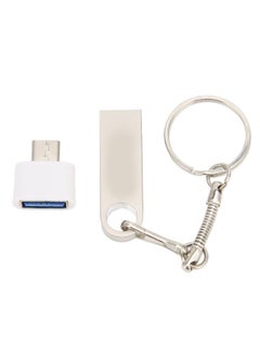 Thoraya usb2.0 + tpye-C mobile phone computer dual-use USB flash drive with keychain USB2.0 flash memory stick high speed flash drive flash drive thumb drive 128GB silver  - Image 1