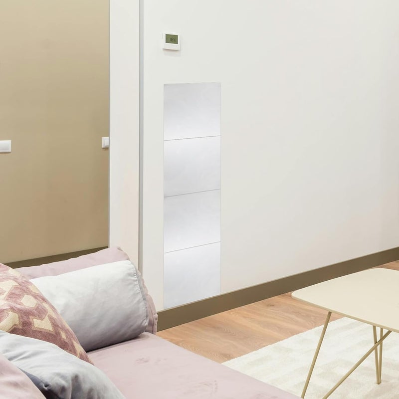 مجموعة مرايا جدارية للسكن الجامعي، 4 قطع، مقاس 30x30 سم، بدون إطار، مربعة، ملصقة ذاتية الالتصاق، مناسبة لغرف النوم والحمامات وصالات الرياضة وديكور المنزل - Image 5