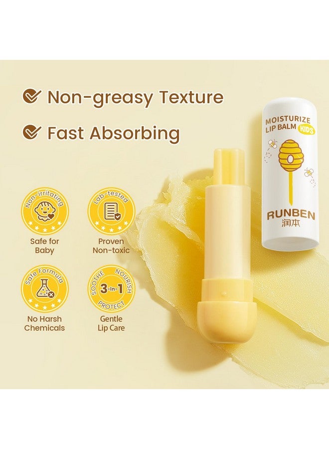 RUNBEN Kids Lip Balm Moisturizing Baby Lip Balm Gentle & Safe Lip Care for Toddler Chapped Lips, Mother's Day Gift for Family (0.14 oz) - Image 4
