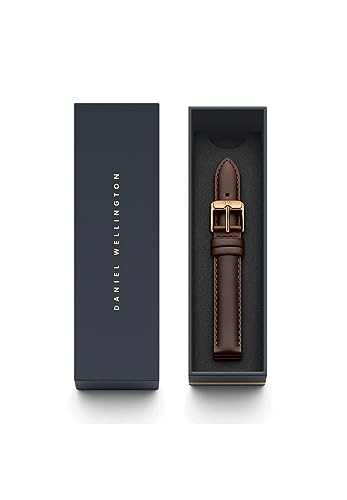 DANIEL WELLINGTON حزام ساعة دانيال ويلينجتون بيتي بني من الجلد - 12 مم (0.47 بوصة) من الجلد الإيطالي الأصلي للنساء، مع لمسات من الذهب الوردي، تصميم مريح وخالد - بريستول - Image 2