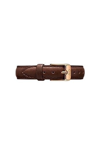 DANIEL WELLINGTON حزام ساعة دانيال ويلينجتون بيتي بني من الجلد - 12 مم (0.47 بوصة) من الجلد الإيطالي الأصلي للنساء، مع لمسات من الذهب الوردي، تصميم مريح وخالد - بريستول - Image 1