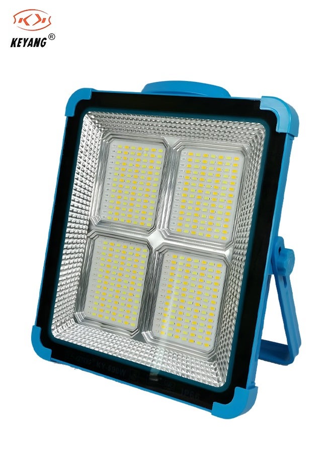 KEYANG KEYANG Rechargeable LED Work Light with Solar Panel, Portable Outdoor Light with Adjustable Brightness, USB & Solar Charging, Waterproof, for Camping, Emergency, Car Repair, and Fishing KY - 500W IP66  - Image 1