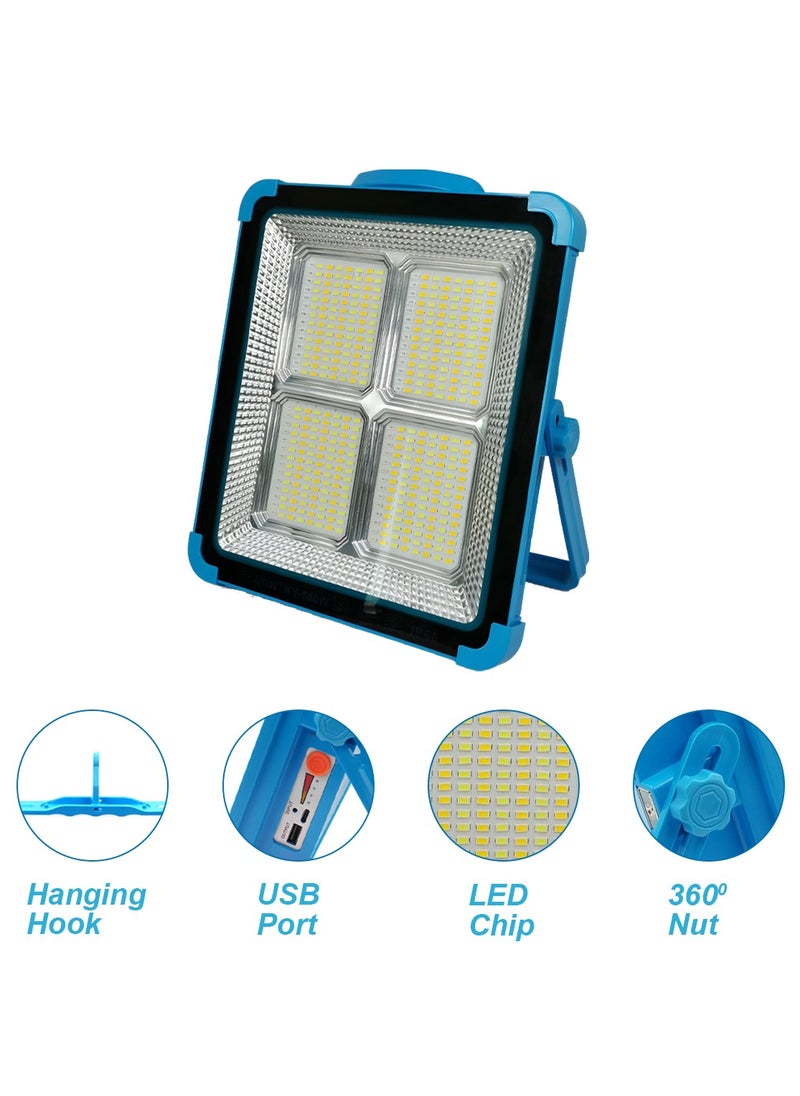 KEYANG KEYANG Rechargeable LED Work Light with Solar Panel, Portable Outdoor Light with Adjustable Brightness, USB & Solar Charging, Waterproof, for Camping, Emergency, Car Repair, and Fishing KY - 500W IP66  - Image 3