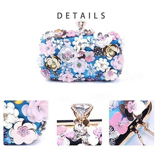 Lanpet Women Clutches Flower Evening Handbag Chain Strap Shoulder Bag - Image 3