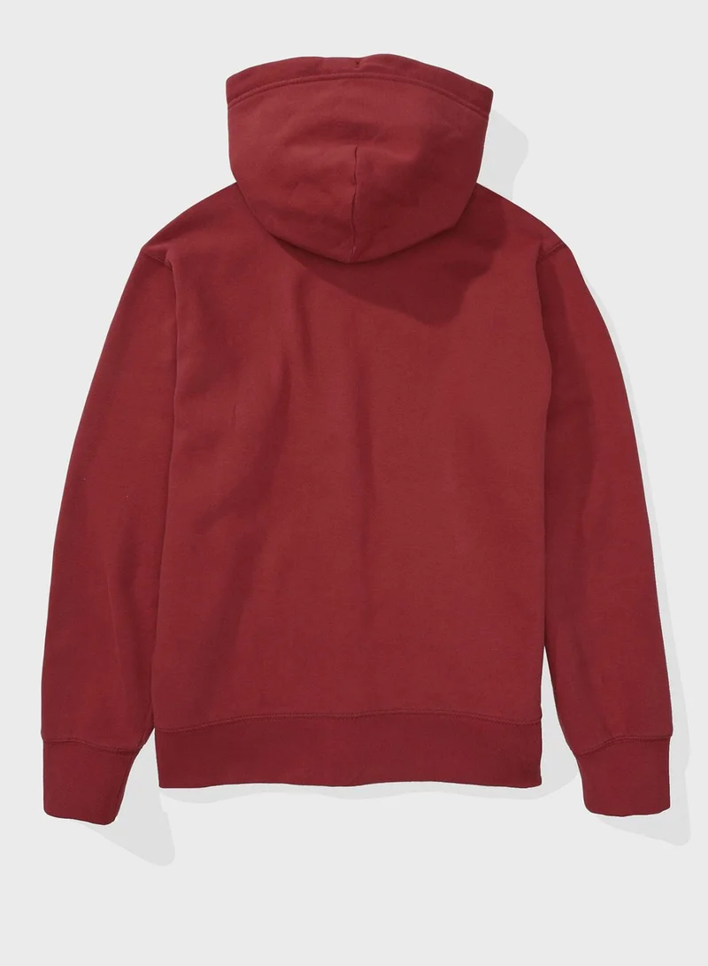 American Eagle Graphic Zip Through Hoodie