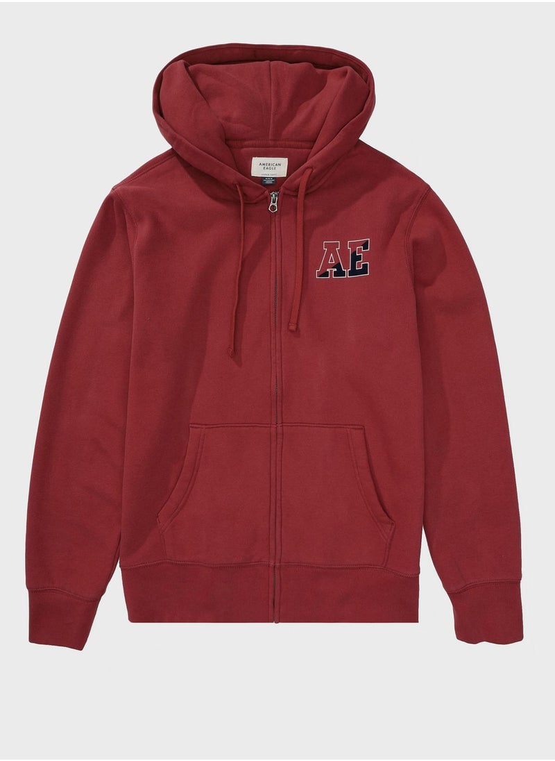 American Eagle - Graphic Zip Through Hoodie - Image 1