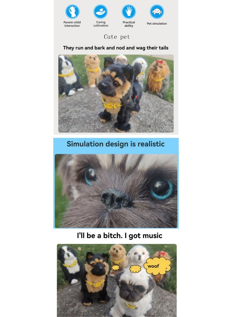 Shih Tzu Electronic Dog Plush Toy Machine Simulates Barking, Can Walk And Wag Its Tail, Plush Interactive Toy Suitable For Children And Babies - Image 3