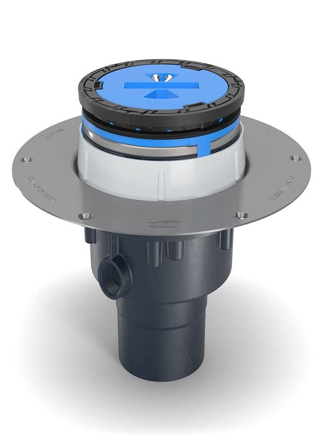 Zurn EZ2-PV3 EZ1 EZ2 PVC Drainwith5" Nickel Bronze Head, Stainless Steel Deck Plate, & 3"X4" Outlet - Image 4