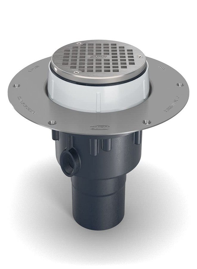 Zurn EZ2-PV3 EZ1 EZ2 PVC Drainwith5" Nickel Bronze Head, Stainless Steel Deck Plate, & 3"X4" Outlet - Image 3