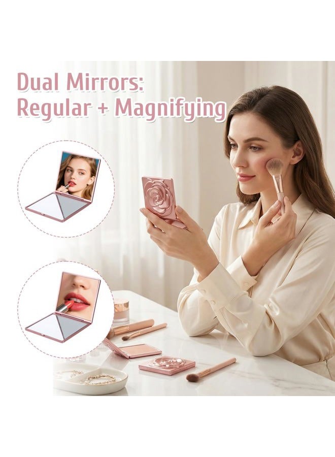 SXoonKing 30 Sets Rose Compact Mirrors Bulk, Quinceanera Gifts Souvenir Rose Gold Party Favors - Small Compact Mirror Bulk with Thank You Tags and Organza Bag for Quinceanera Wedding Favors for Guests - Image 4