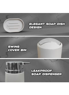 iBELL iBELL 6-Piece Plastic Bathroom Accessories Set – Includes Toothbrush Holder, Toothbrush Cup, Soap Dispenser, Soap Dish, Toilet Brush Holder  - Image 4