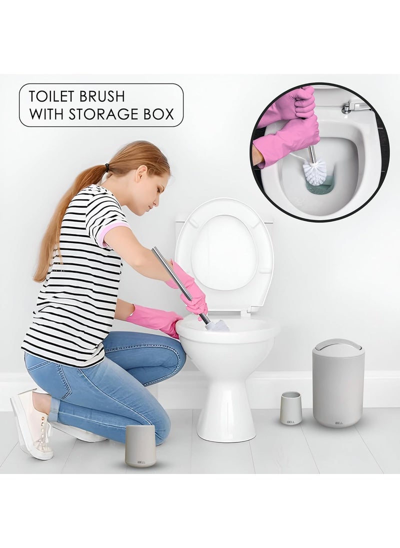 iBELL iBELL 6-Piece Plastic Bathroom Accessories Set – Includes Toothbrush Holder, Toothbrush Cup, Soap Dispenser, Soap Dish, Toilet Brush Holder  - Image 3