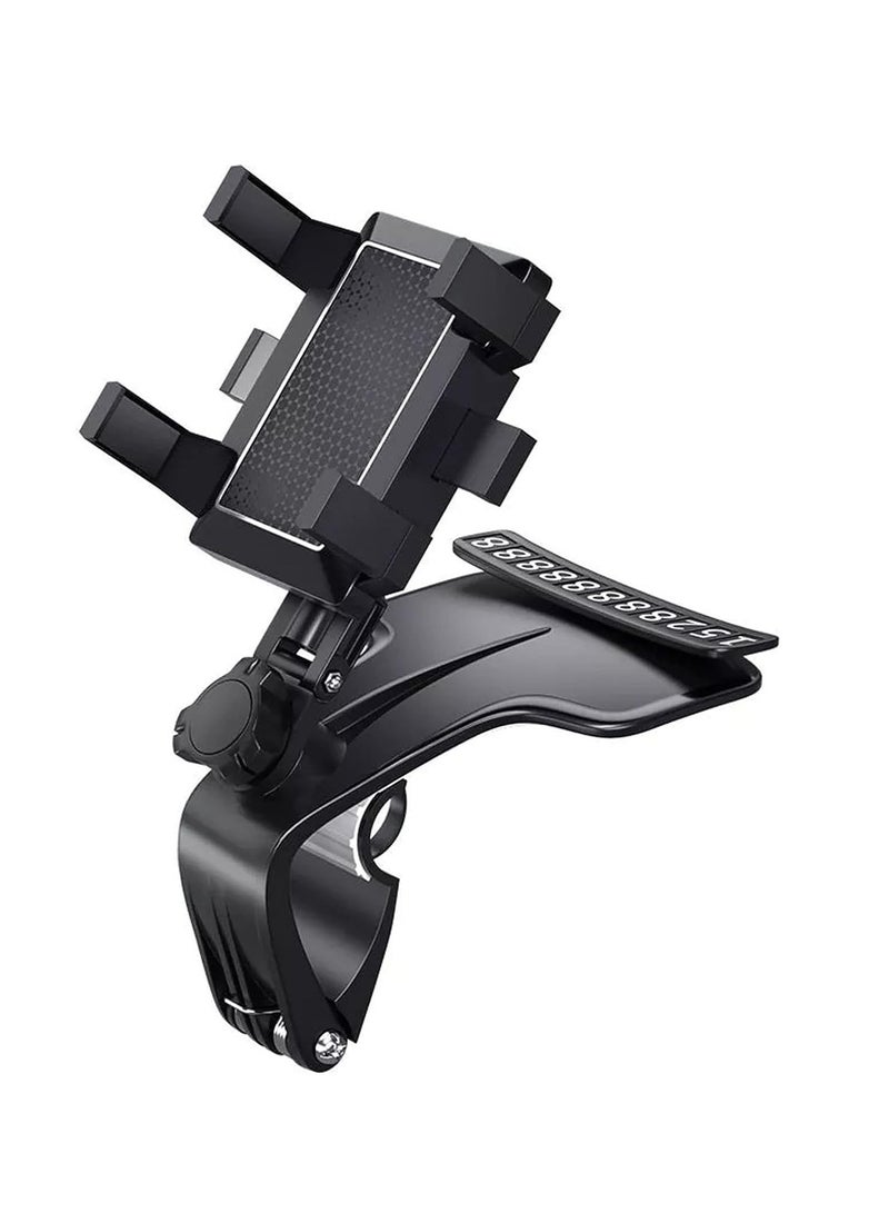 Excefore Versatile Car Phone Mount: Secure Your Smartphone On-the-Go with 360° Adjustable Clip for 3 to 7 Inch Devices, Can Installed in Sunshade, Rear View Mirror, Instrument Light Station - Image 1