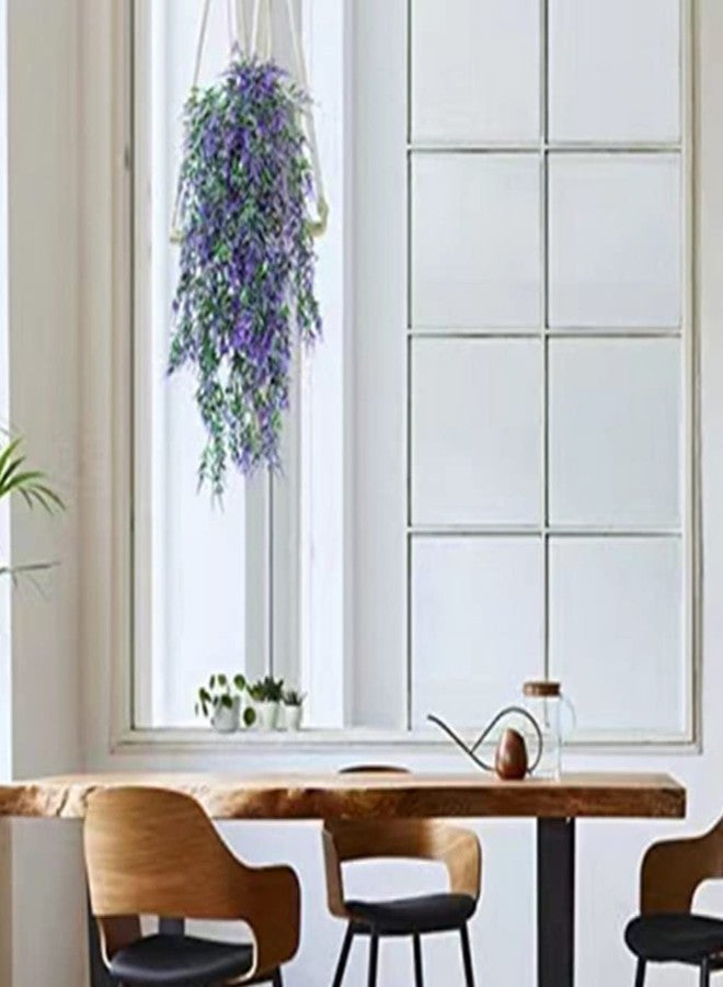 OUKEYI 4 Packs Fake Hanging Lavender Plants Artificial Hanging Faux UV Resistant Lavender Flowers Fake Lavender Plants Hanging Indoor Outside Hanging Decorations,(Purple) - Image 2