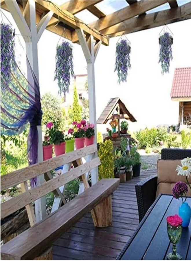 OUKEYI 4 Packs Fake Hanging Lavender Plants Artificial Hanging Faux UV Resistant Lavender Flowers Fake Lavender Plants Hanging Indoor Outside Hanging Decorations,(Purple) - Image 4