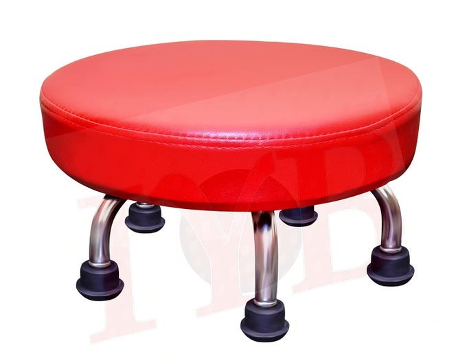 PU FOAM LOW SEAT ROUND SMALL STOOL WITH UNIVERSAL STOPPER FOR HOMEOFFICEGARAGESHOPFITNESSSPORT RED